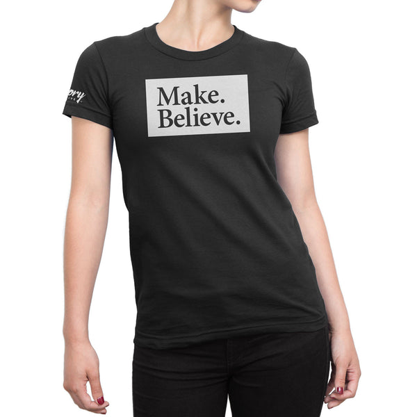 Believe T-Shirt (Black & Greige)